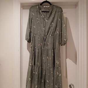 Floral Green Midi Dress